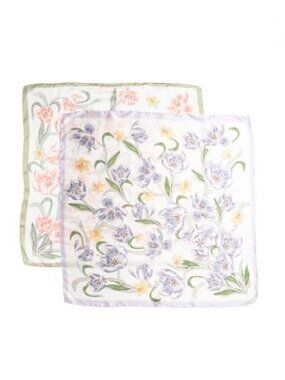 NWT - La Valentina - 2 Pk - Floral Scarves - Peach and Purple
